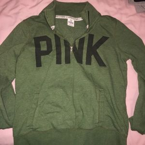 PINK victoria secret hoodie. Quarter zip